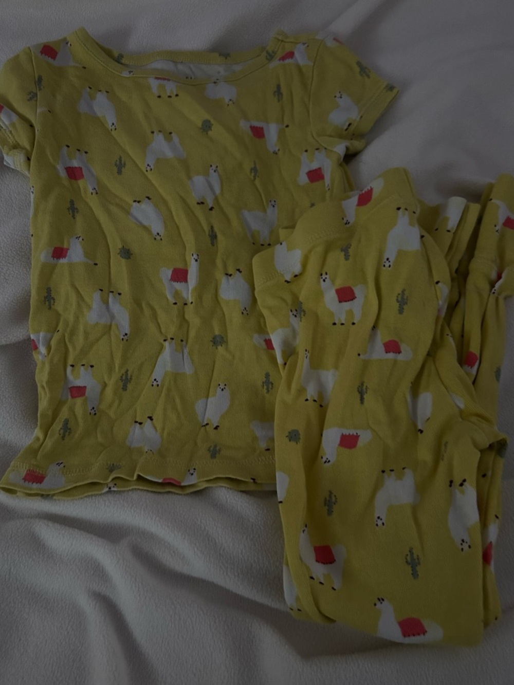 GAP Yellow Llama Print Kids Pajama Set